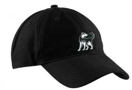 Black Baseball Hat with Husky Logo