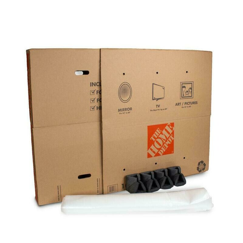 Heavy-Duty Extra -Large Adjustable TV and Picture Moving Box with Handles