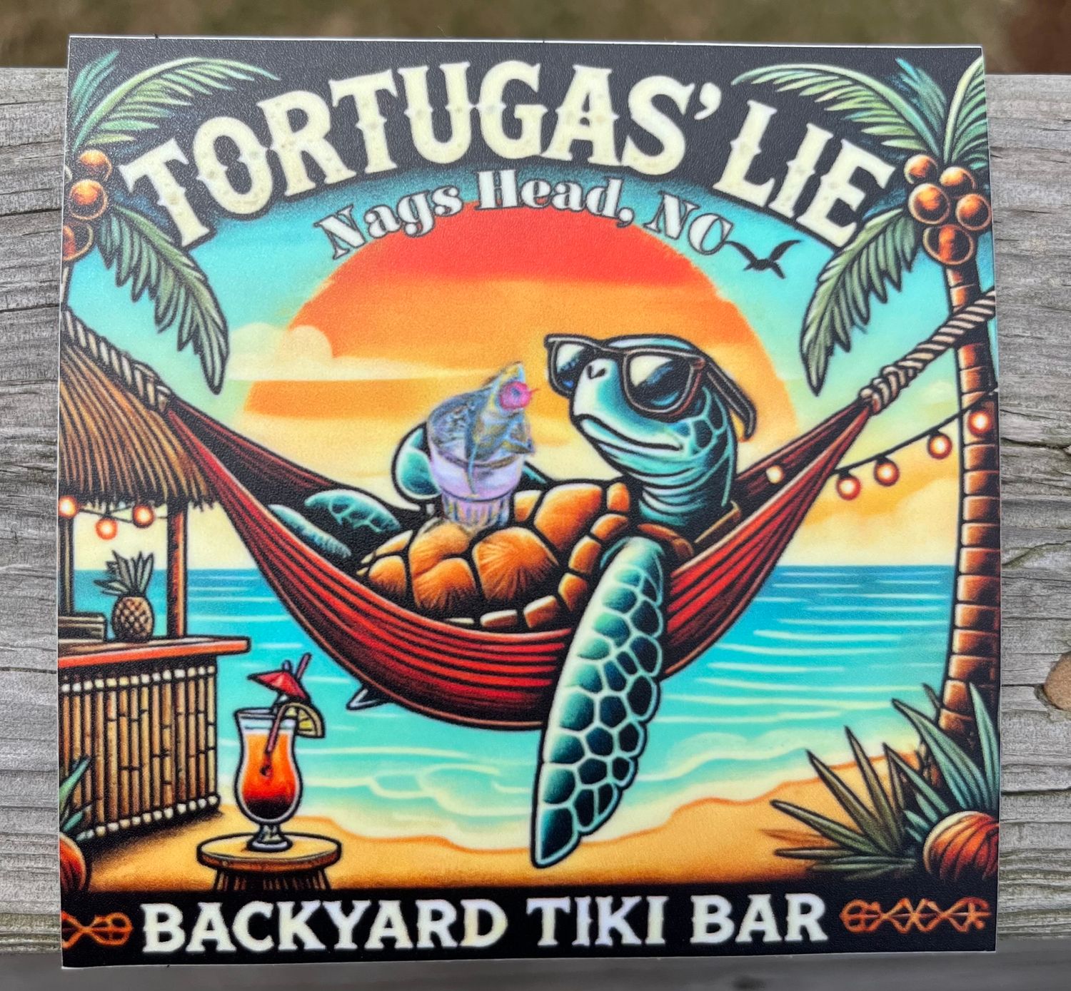 Tortugas' Tiki Turtle Sticker