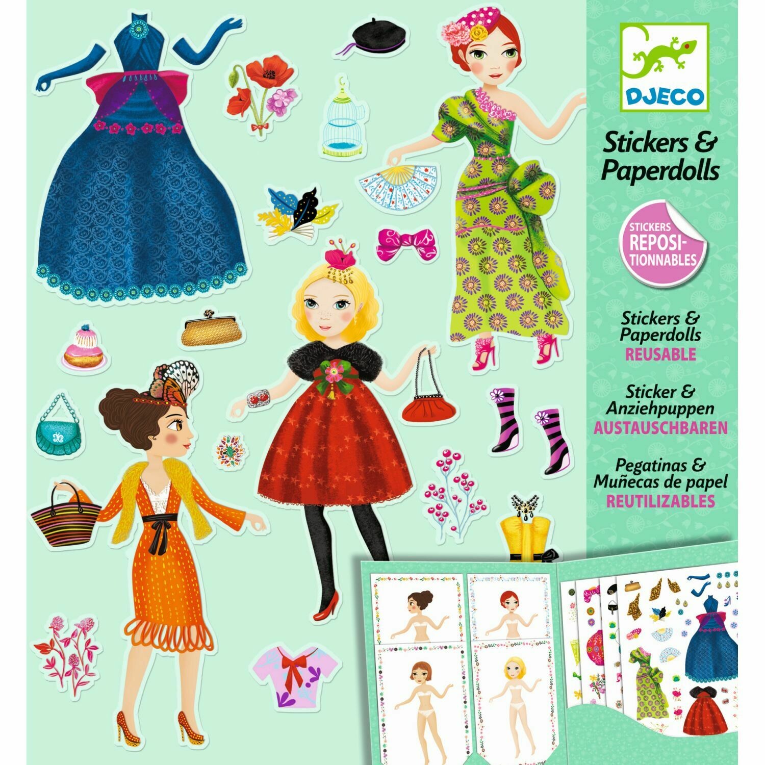 Sticker-Set  - Papier Puppen - "Massive fashion" von Djeco