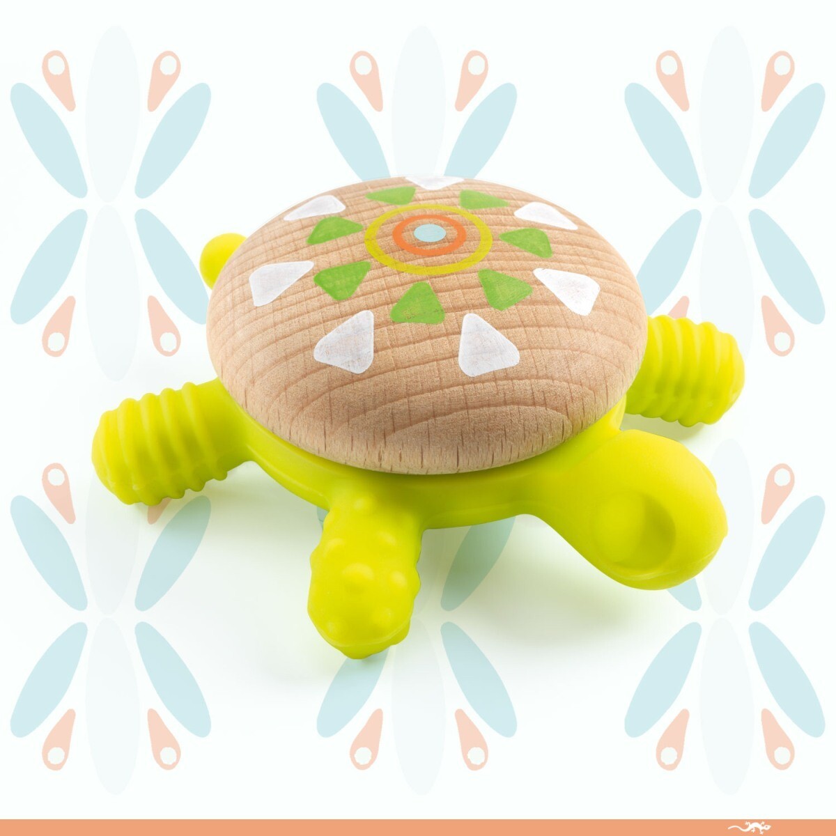 Holz Greifling - BABY TORTI - BABY WHITE von DJECO