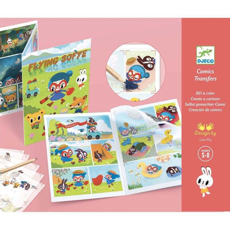 Kleines Kreativ-Set - Comic mit Rubbelbildern - FLYING SOFYE Kleines Kreativ-Set - Comic mit Rubbelbildern - FLYING SOFYE