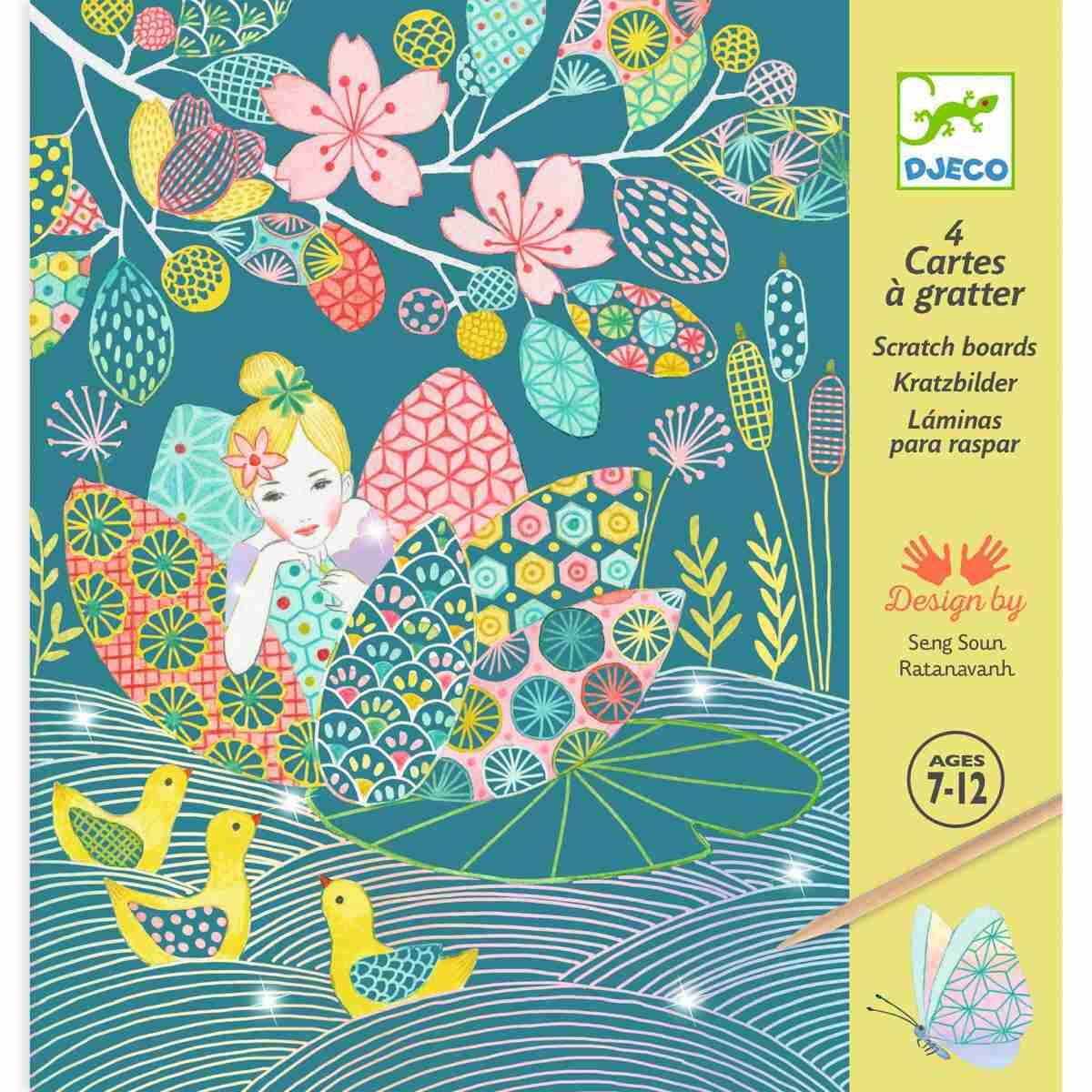 Kleines Kreativ-Set  - KRATZBILDER - DER TEICH von DJECO