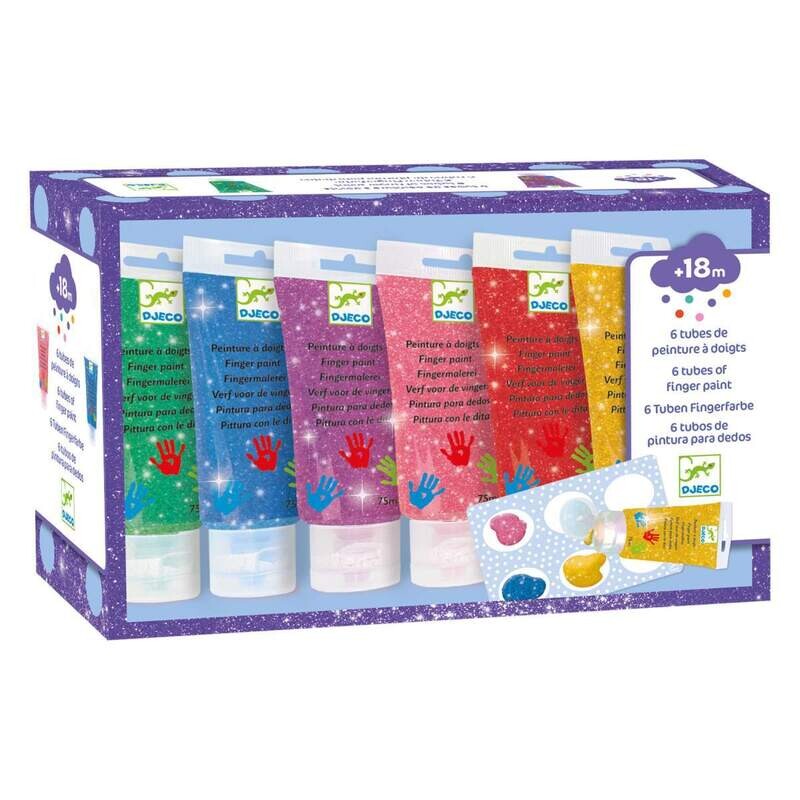 GLITZERNDE FINGERFARBEN - 6 TUBEN GLITZERNDE FINGERFARBEN - 6 TUBEN