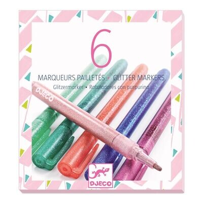 6 Glitzer Marker - SWEET von DJECO 6 Glitzer Marker - SWEET von DJECO