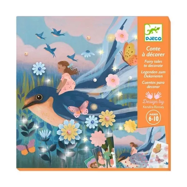 Kreativ-Set - Sticker-Märchen DÄUMELINCHEN von Djeco