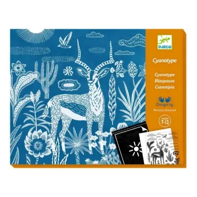 Kreativ-Set - Blaudruck SAVANNE BEI NACHT von Djeco Kreativ-Set - Blaudruck SAVANNE BEI NACHT von Djeco