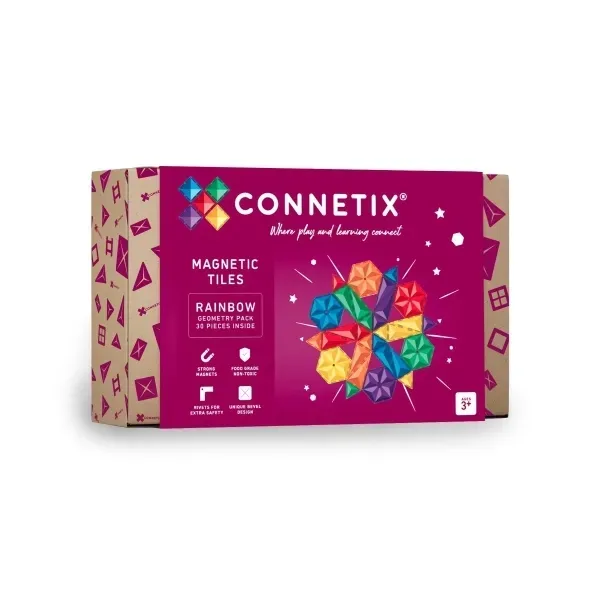 Connetix Magnetbausteine Rainbow Geometry Pack - 30 Teile