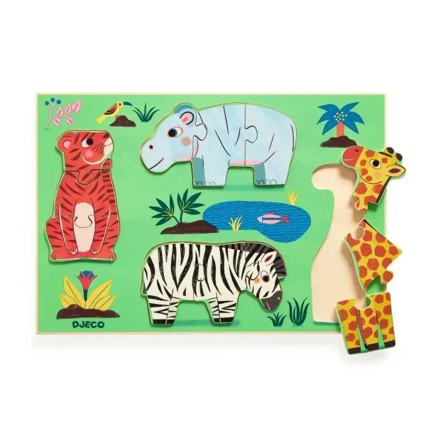 Holzpuzzle - "Coucou Tigre" von Djeco