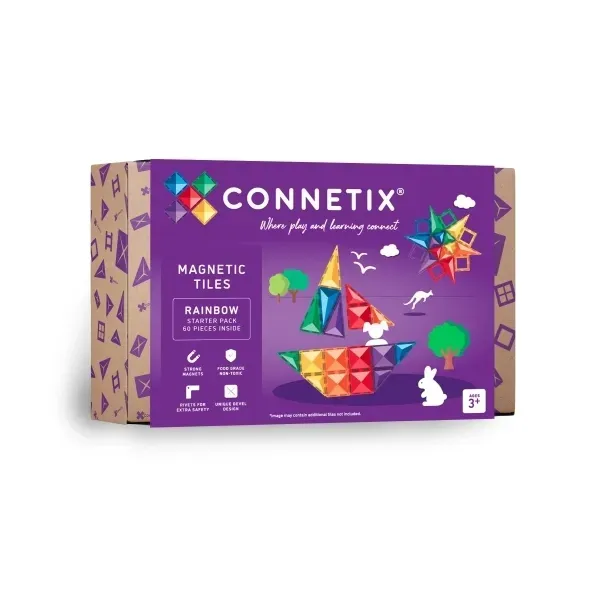 Connetix Magnetbausteine Rainbow Starter Pack - 60 Teile