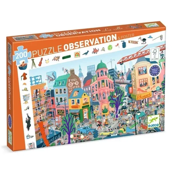 Wimmelpuzzle - "Stadt - 200 Teile" - Djeco
