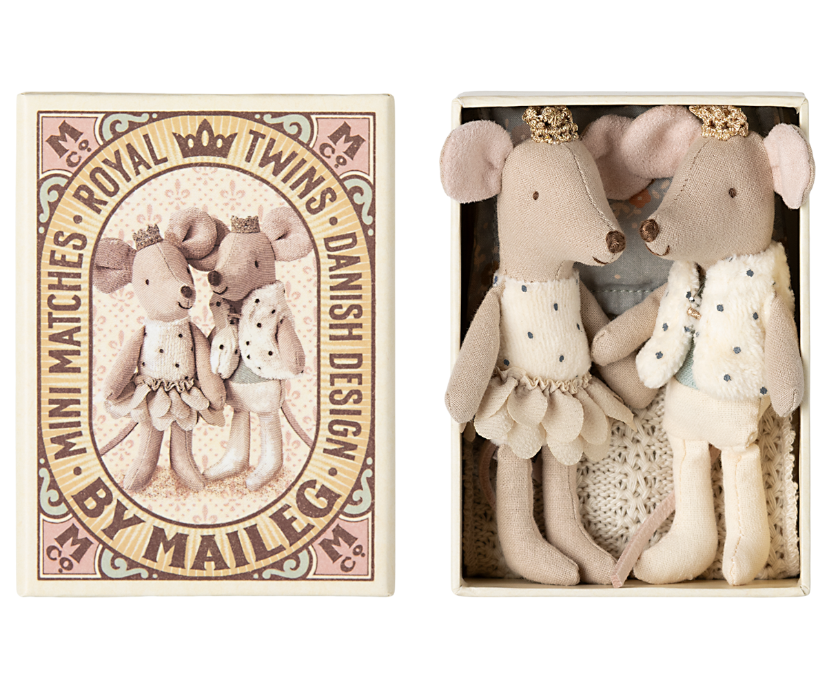 MAILEG - Königliche Zwillingsmäuse, kleine Schwester und & kleiner Bruder