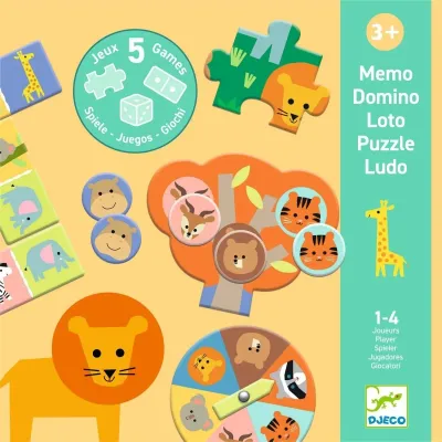 Lernspiel - 5 Spiele WILDE TIERE von Djeco