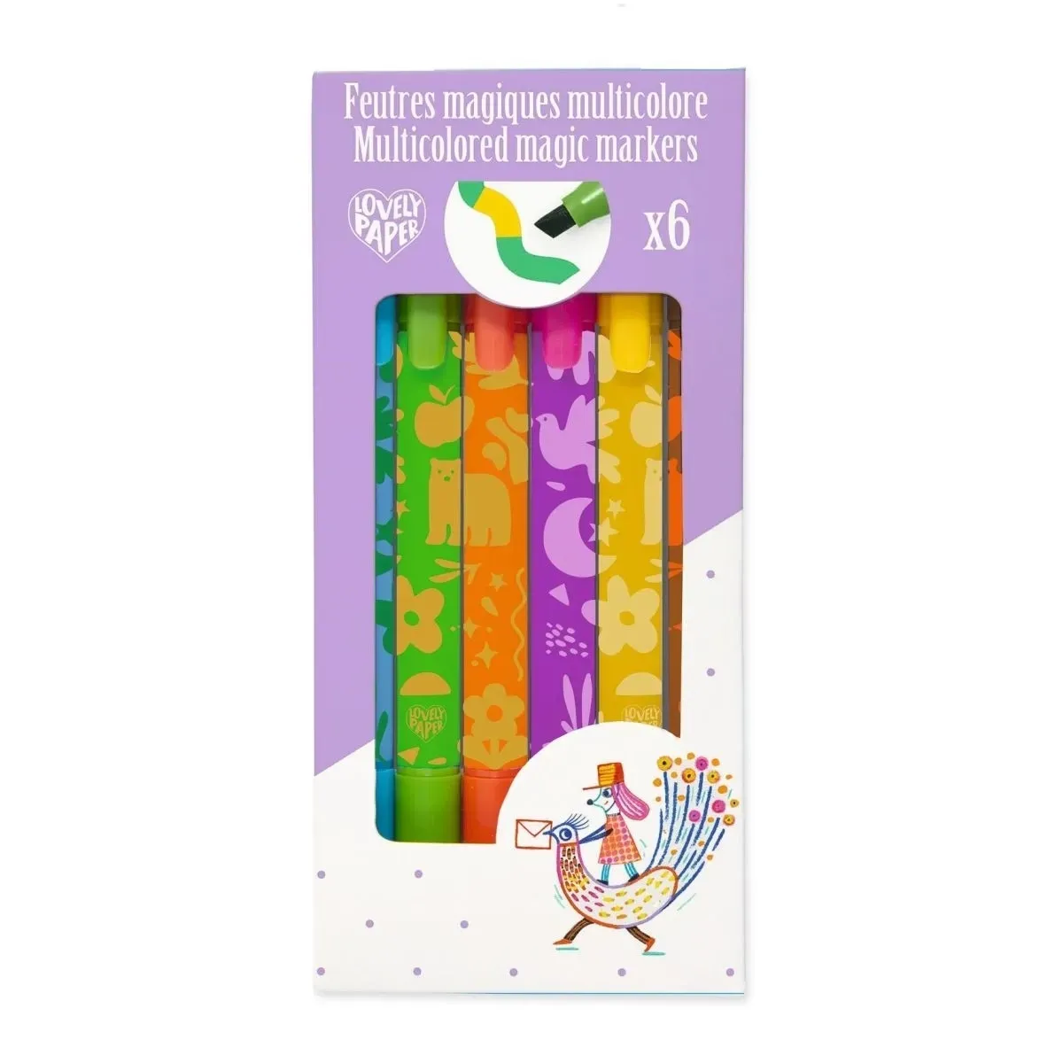 6 MAGISCHE BUNTE FILZSTIFTE  von DJECO