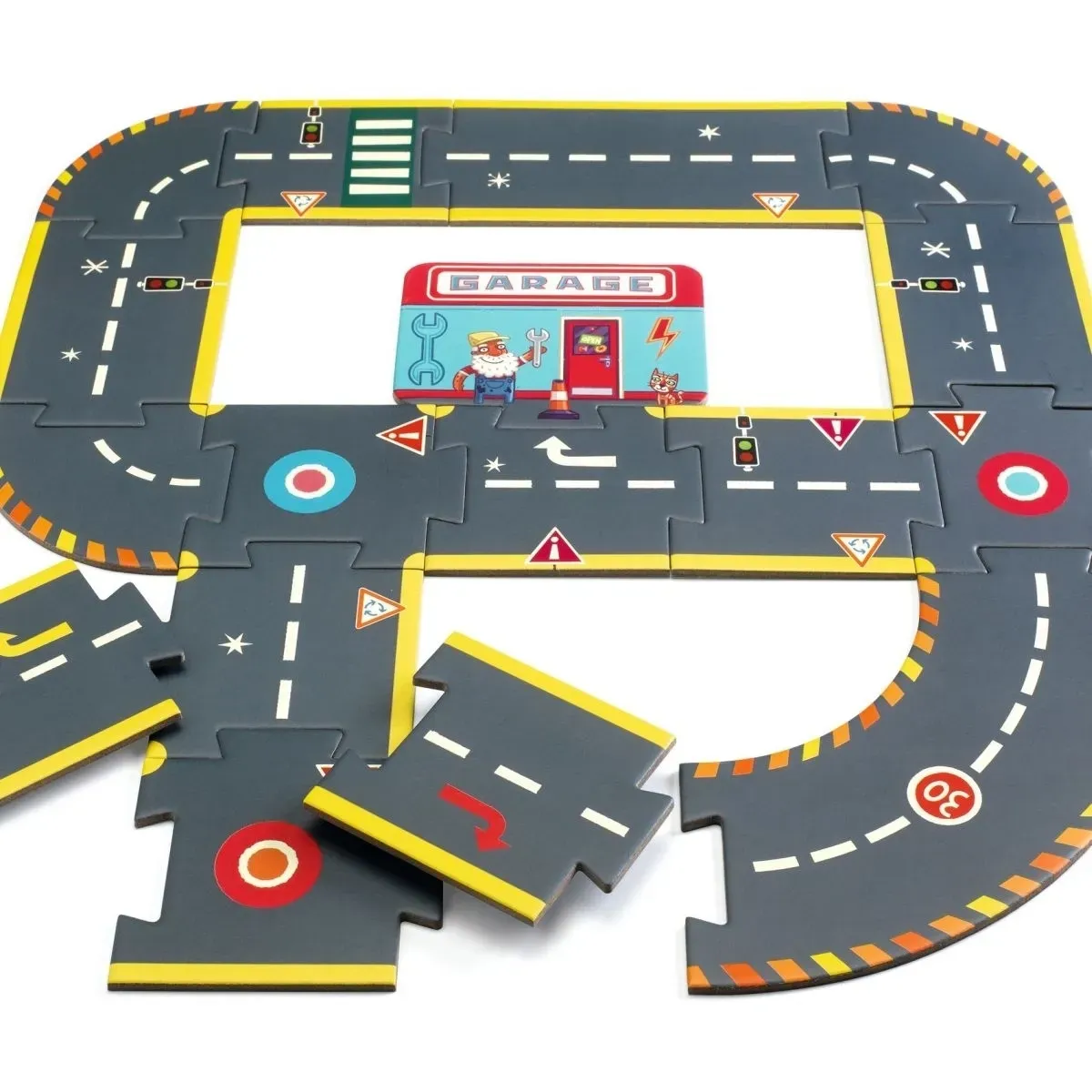Bodenpuzzle STRAßE - CRAZY MOTORS von Djeco
