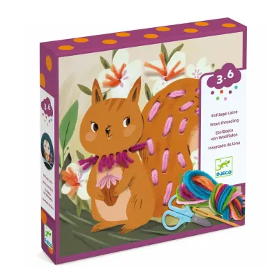 Kreativ-Set - STICKEN mit WOLLFÄDEN von Djeco