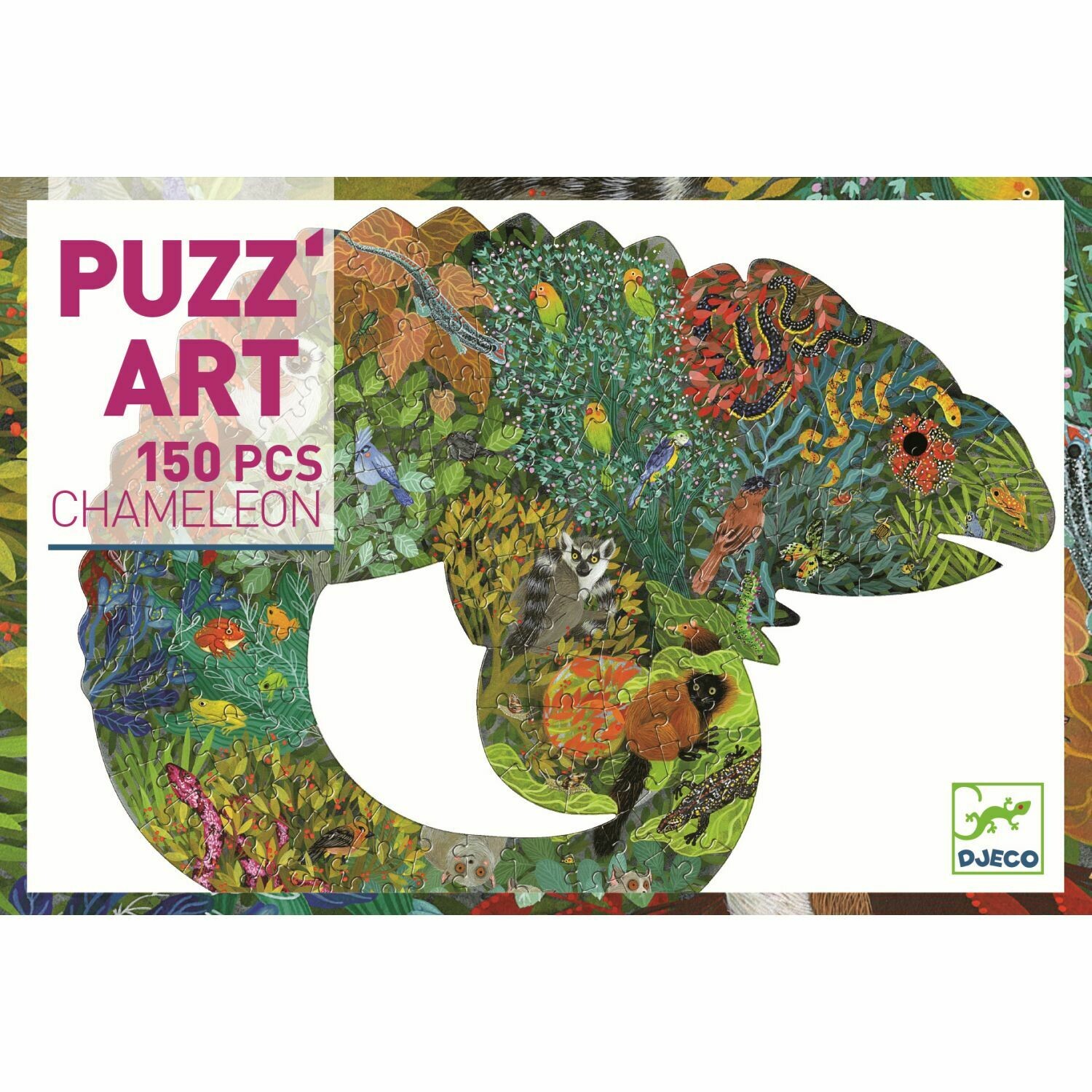 Puzzle - PUZZ'ART CHAMELEON - 150 Teile von Djeco Puzzle - PUZZ'ART CHAMELEON - 150 Teile von Djeco