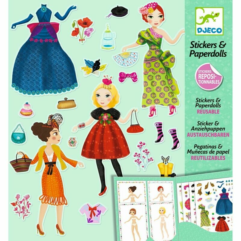 Sticker-Set  - Papier Puppen - "Massive fashion" von Djeco