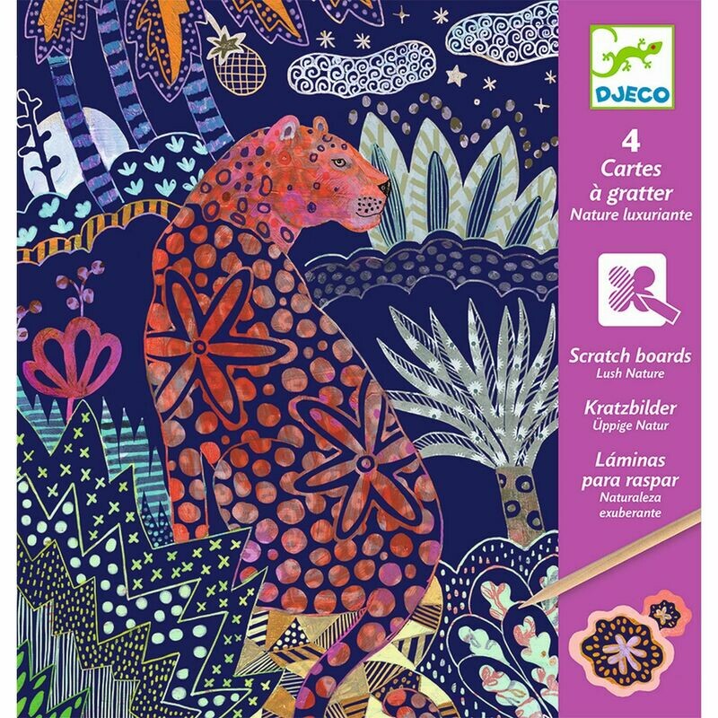 Kleines Kreativ-Set  - KRATZBILDER - ÜPPIGE NATUR