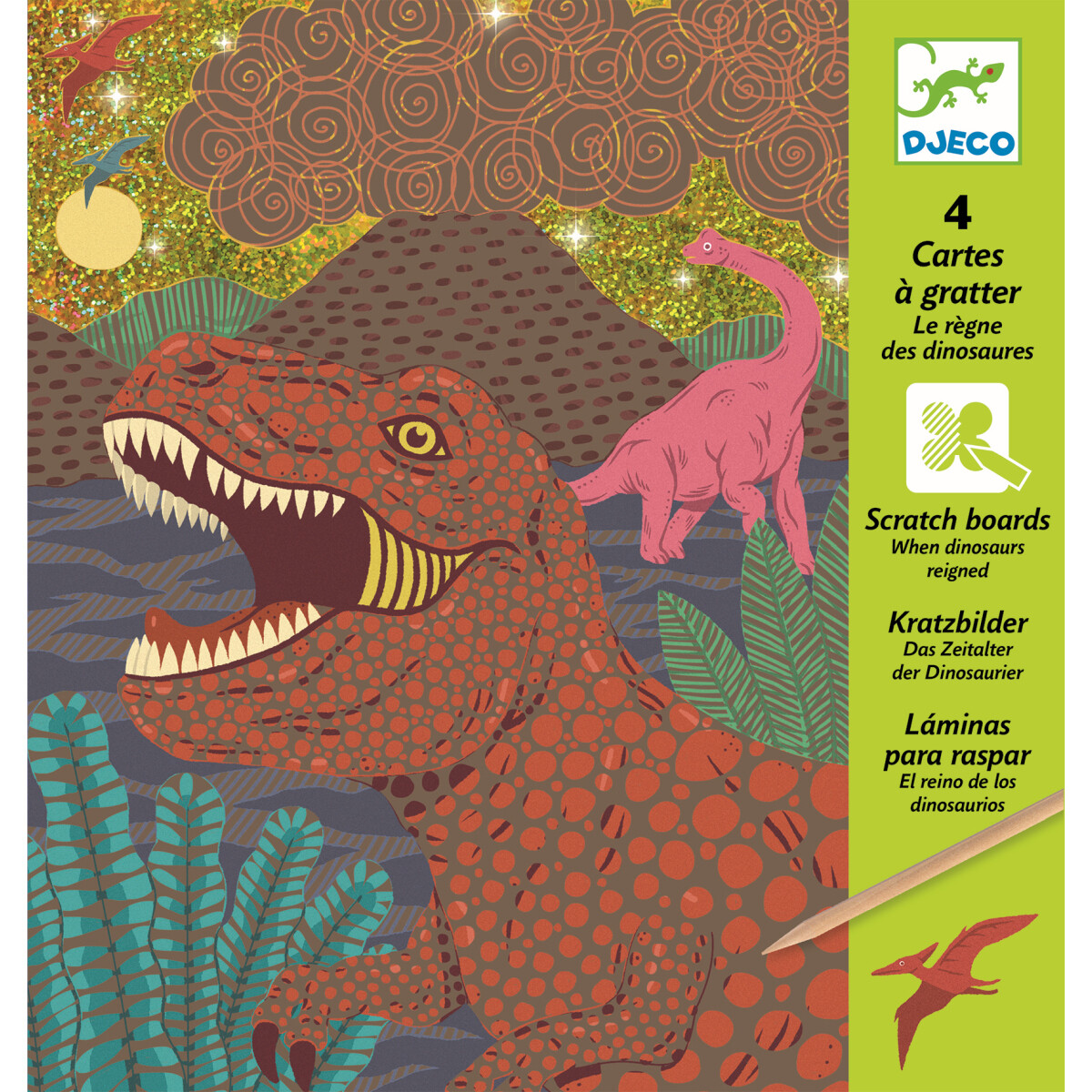 Kleines Kreativ-Set  - KRATZBILDER - DINOSAURIER