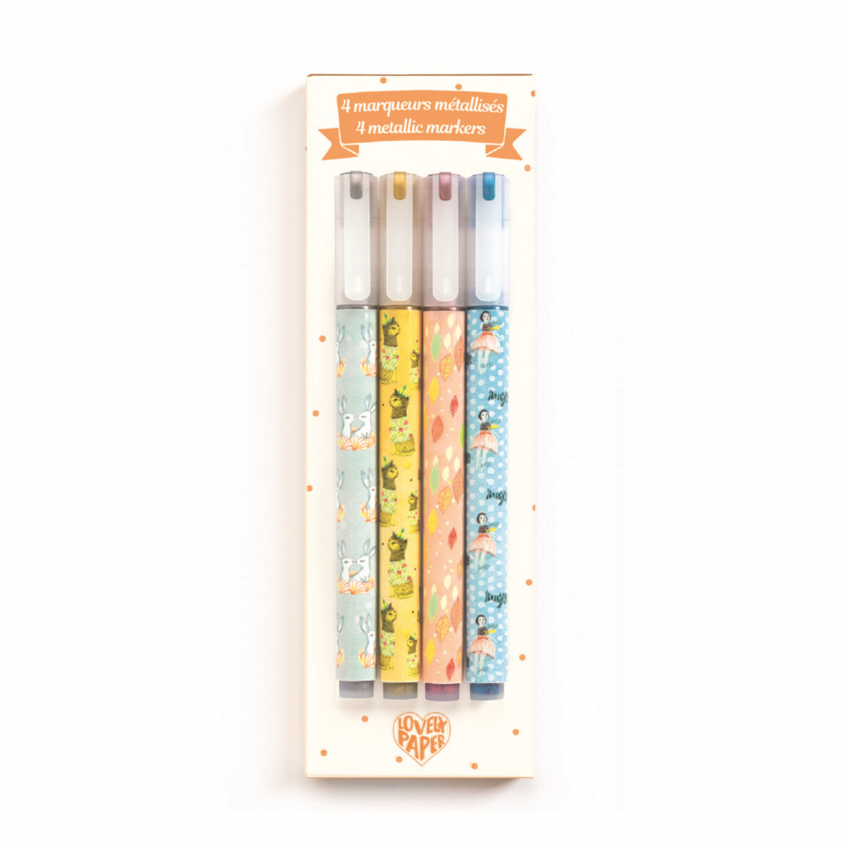 4 METALLIC MARKERS - Schreibstifte ELODIE von DJECO