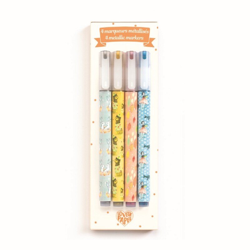 4 METALLIC MARKERS - Schreibstifte ELODIE von DJECO