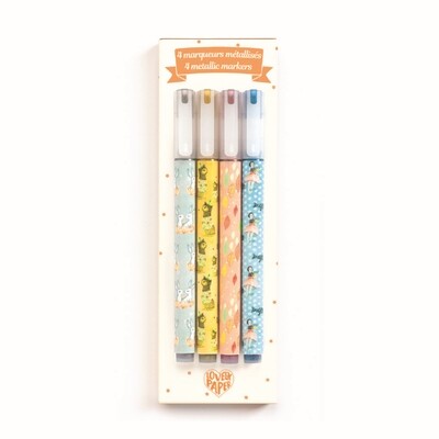 4 METALLIC MARKERS - Schreibstifte ELODIE von DJECO