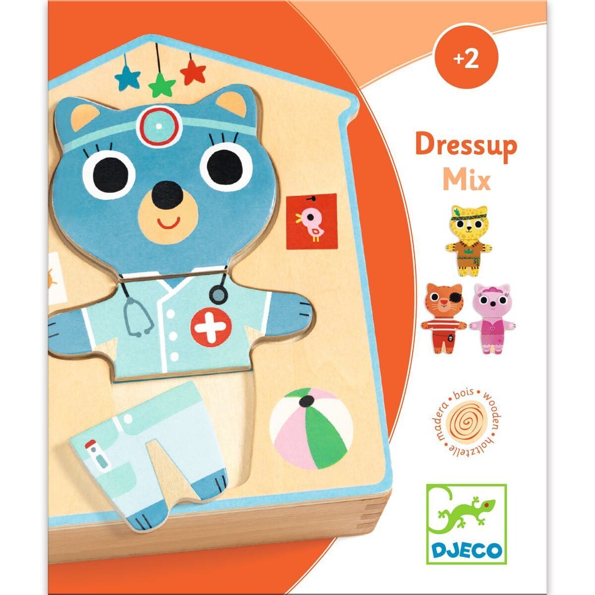 6 Holzpuzzle - DRESSUP MIX