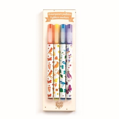 4 GLITTER MARKERS - Schreibstifte ELODIE von DJECO