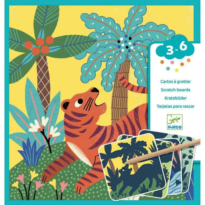 Kleines Kreativ-Set - KRATZBILDER - GROßE TIERE