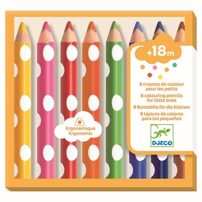 8 dicke Buntstifte von DJECO 8 dicke Buntstifte von DJECO