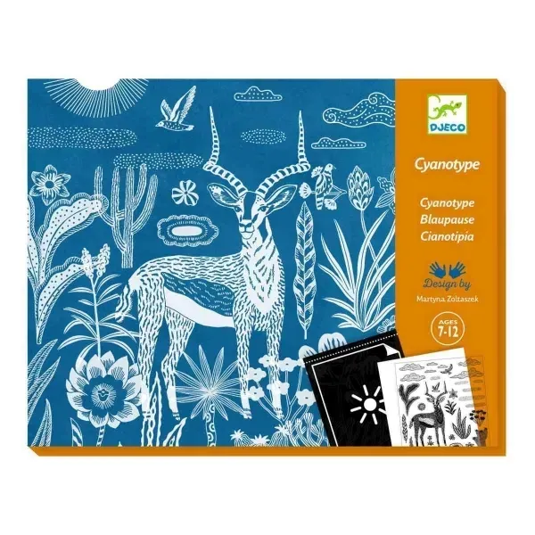 Kreativ-Set - Blaudruck SAVANNE BEI NACHT von Djeco Kreativ-Set - Blaudruck SAVANNE BEI NACHT von Djeco