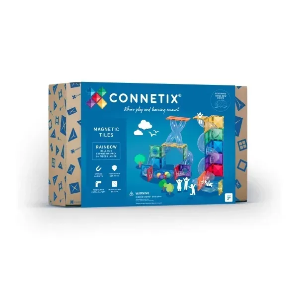 CONNETIX Magnetbausteine Kugelbahn Rainbow Ball Run Expansion Pack - 66 Teile
