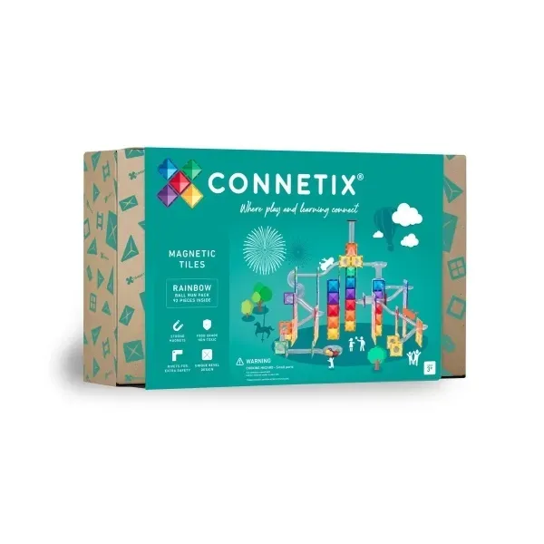 CONNETIX Magnetbausteine Kugelbahn Rainbow Ball Run Pack - 92 Teile