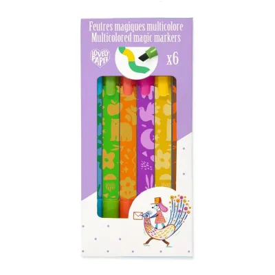 6 MAGISCHE BUNTE FILZSTIFTE  von DJECO