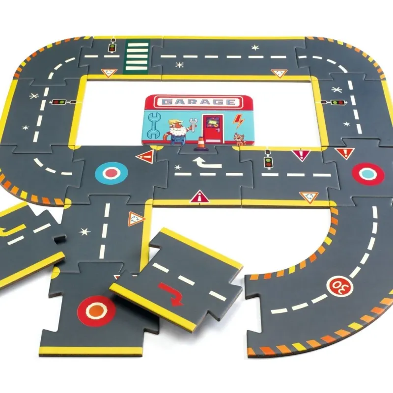 Bodenpuzzle STRAßE - CRAZY MOTORS von Djeco