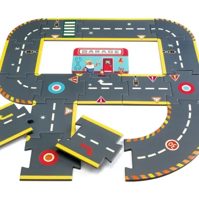 Bodenpuzzle STRAßE - CRAZY MOTORS von Djeco