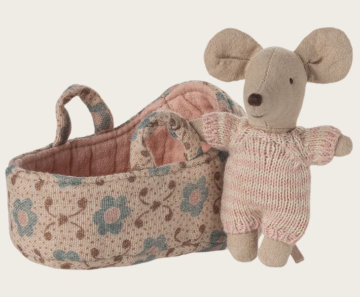 MAILEG - BABYMAUS in Tragetasche - rose