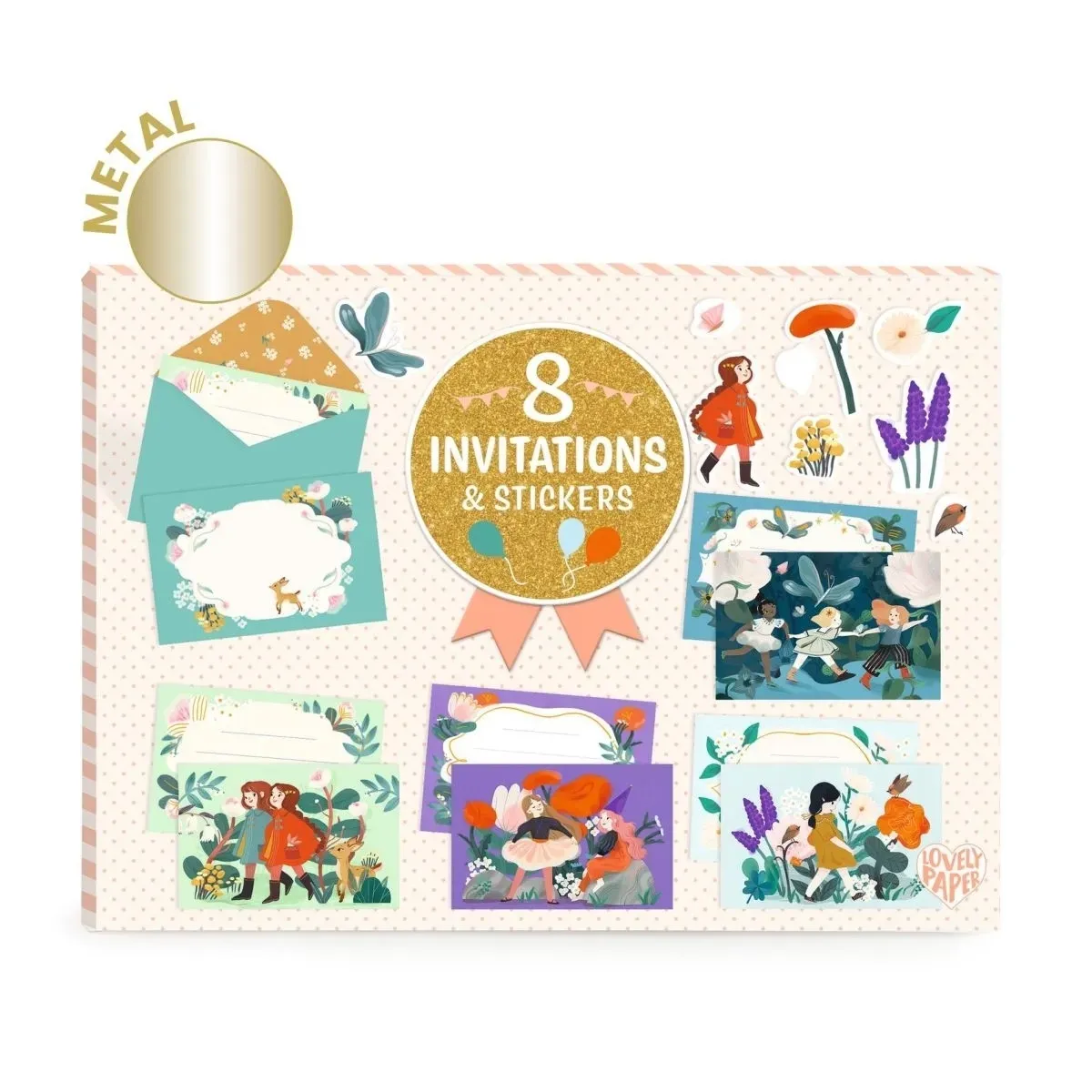 EINLADUNGSKARTEN SET - BLUMEN von Djeco