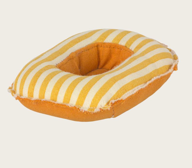 MAILEG - kleines Maus Schlauchboot - gelb gestreift MAILEG - kleines Maus Schlauchboot - gelb gestreift