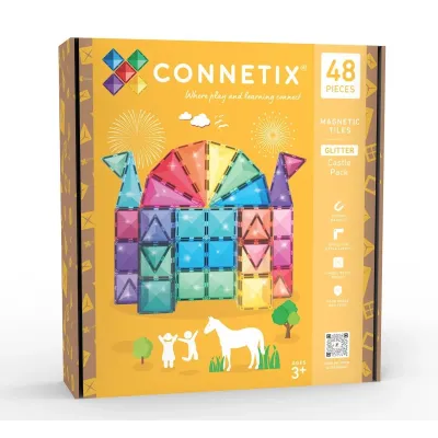 CONNETIX Magnetbausteine - GLITTER CASTLE PACK - 48 Teile