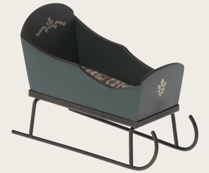 MAILEG - Schlitten Maus - grün MAILEG - Schlitten Maus - grün