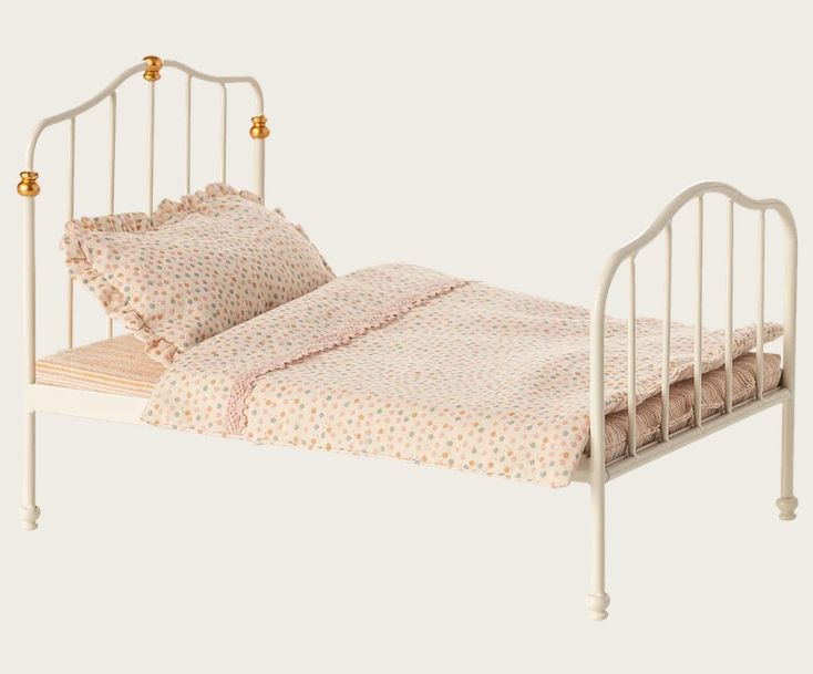 MAILEG - VINTAGE BETT Maus - cremefarben