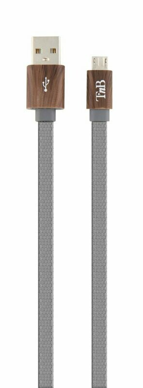 WOODLE - Câble micro USB plat tressé 2m - Rechargez tous vos appareils micro USB