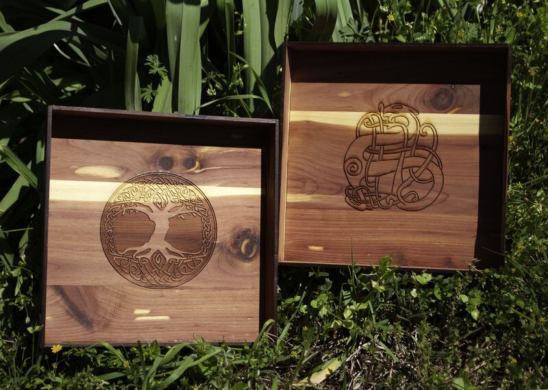 Engraved Cedar Dice Tray