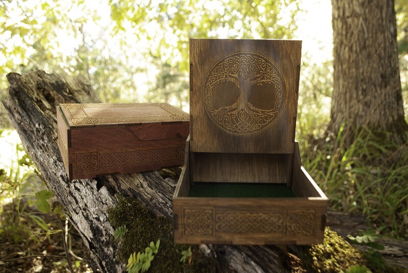 Baltic Birch Engraved Dice Towers
