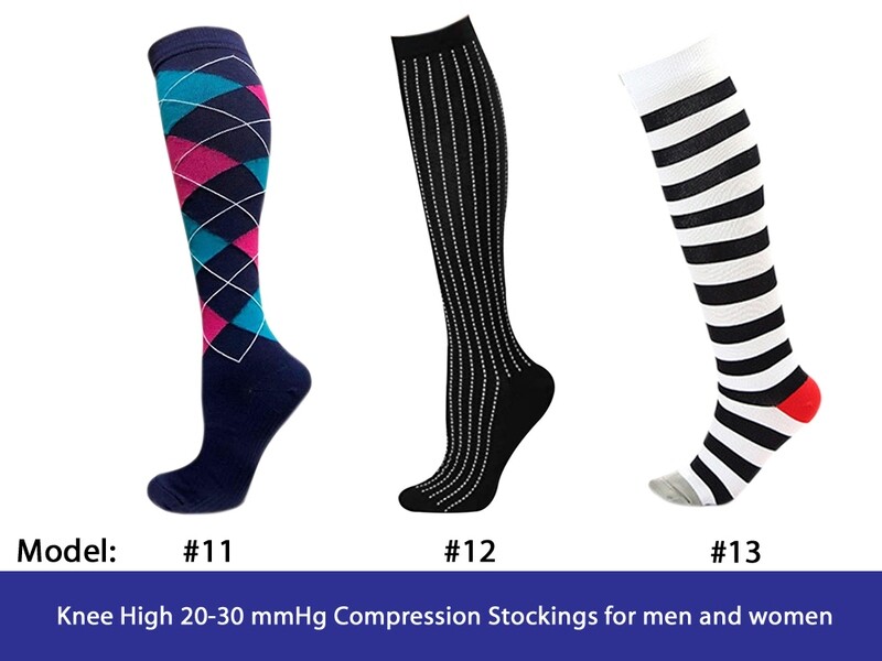 2 Pairs of 20-30 mmHg Compression Knee High Stockings