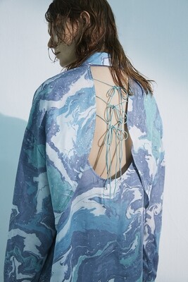 Suminagasi Dye Back Open Shirt