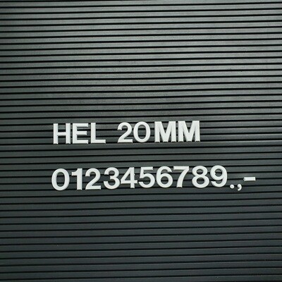 HEL 20mm Zahlen-Set á 65 Stück, weiß HEL 20mm Zahlen-Set á 65 Stück, weiß