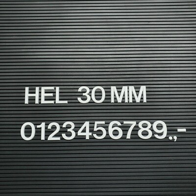 HEL 30mm Zahlen-Set á 65 Stück, weiß HEL 30mm Zahlen-Set á 65 Stück, weiß